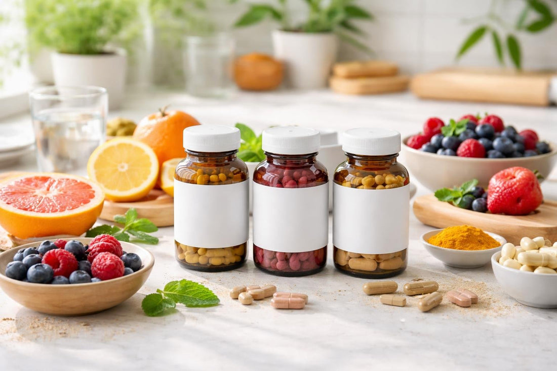 Seasonal flavonoid antioxidant supplements with berries and citrus