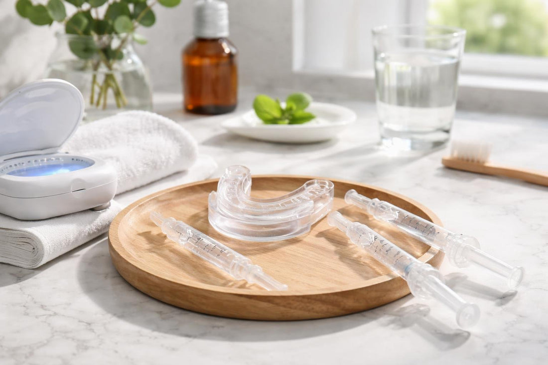 At-home teeth whitening gel tray for sensitive teeth