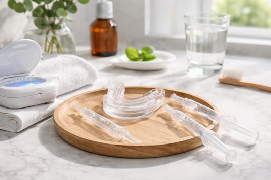 At-home teeth whitening gel tray for sensitive teeth