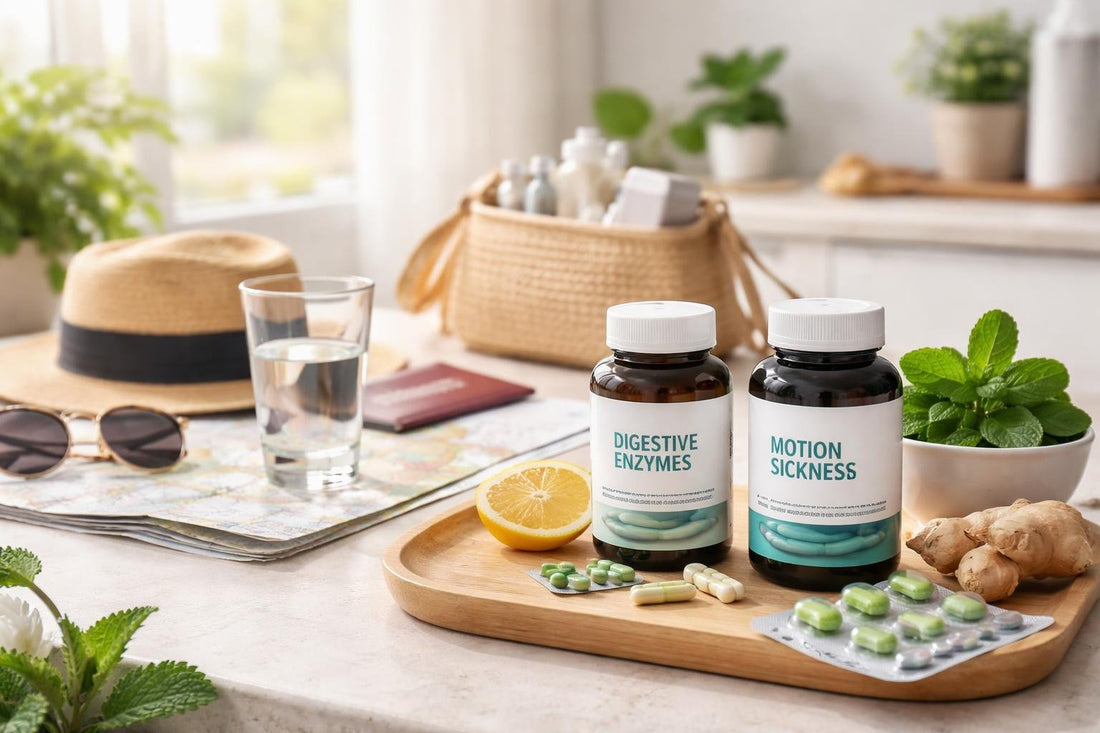 Travel essentials for nausea relief and digestion support