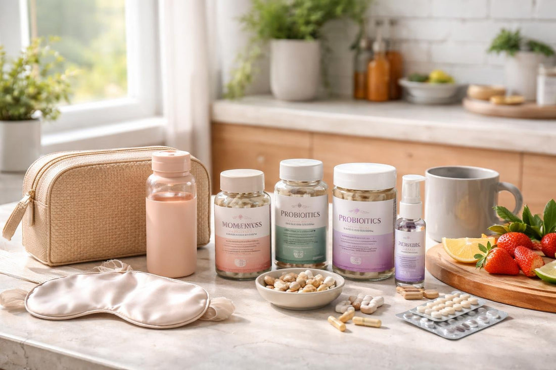 Seasonal women’s health care essentials kit for home and travel