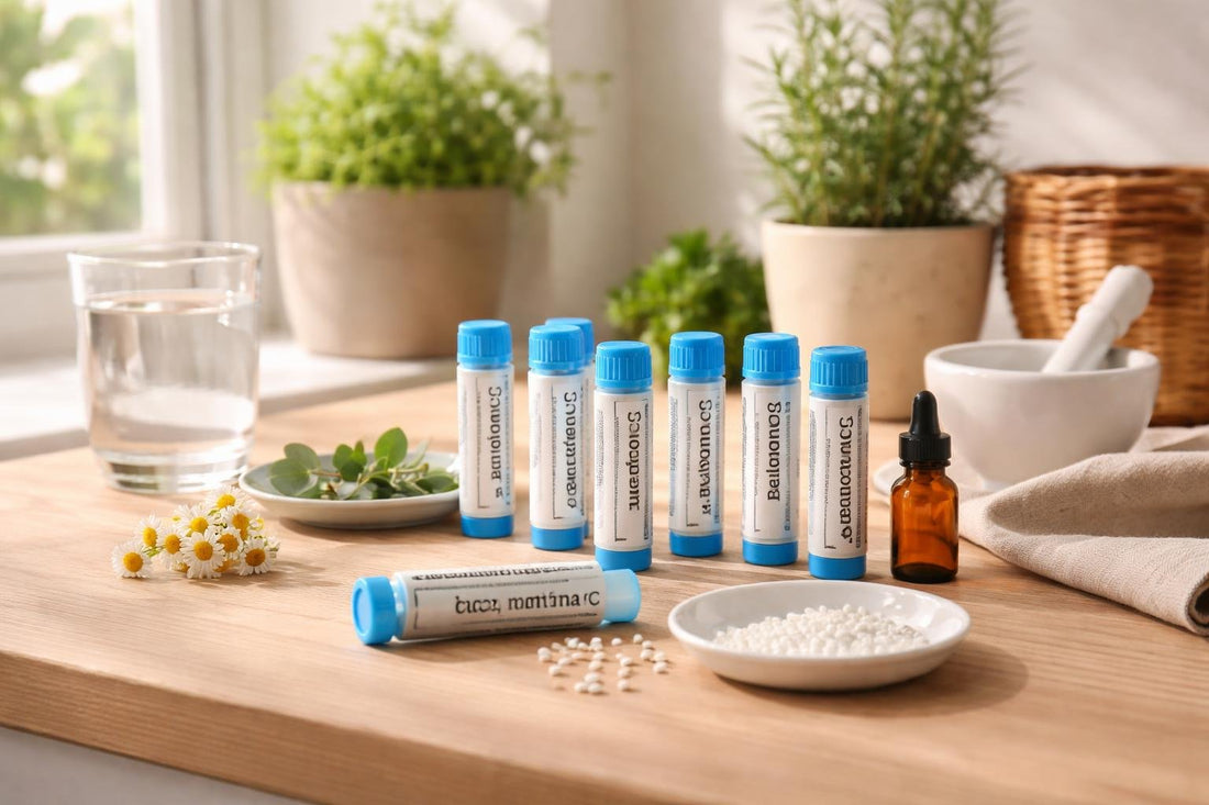 Single homeopathic remedy bottles and tablets in Scotland