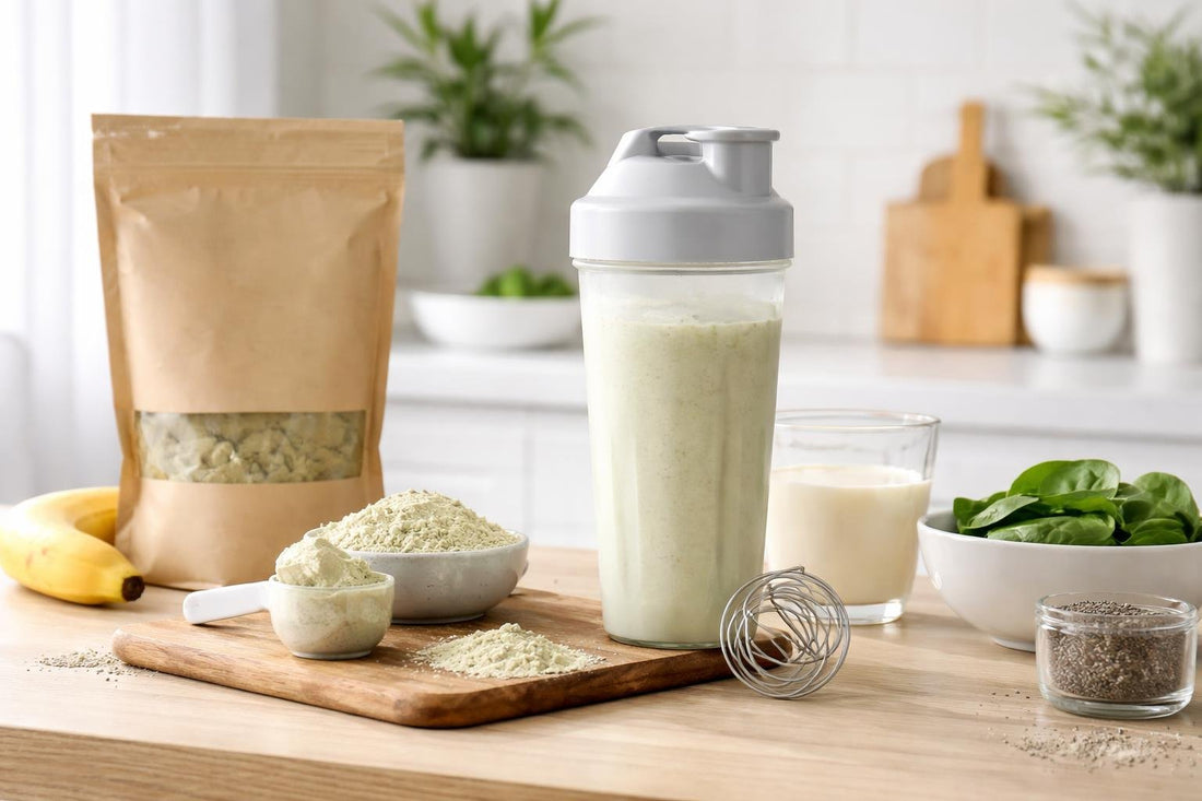 Smooth plant protein shake mixing tips with shaker bottle