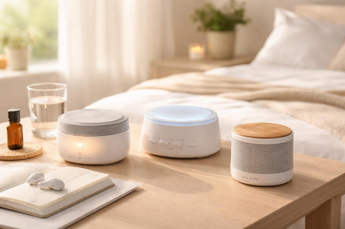 Beginner using sound therapy device for sleep and focus