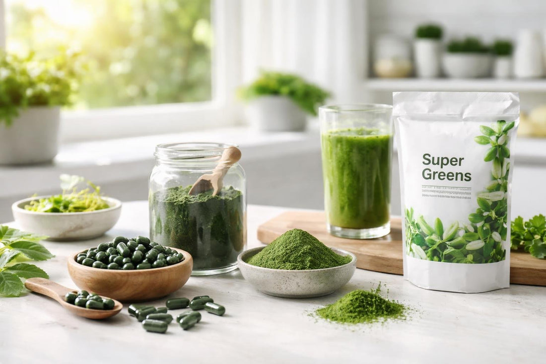 Spirulina capsules, powder and herbal blend options in UK