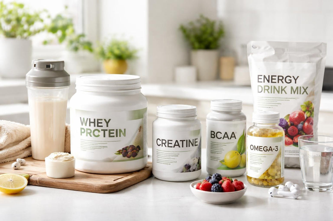 affordable sports nutrition essentials products display
