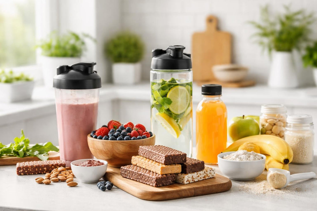 Sports nutrition snacks and drinks for training and recovery