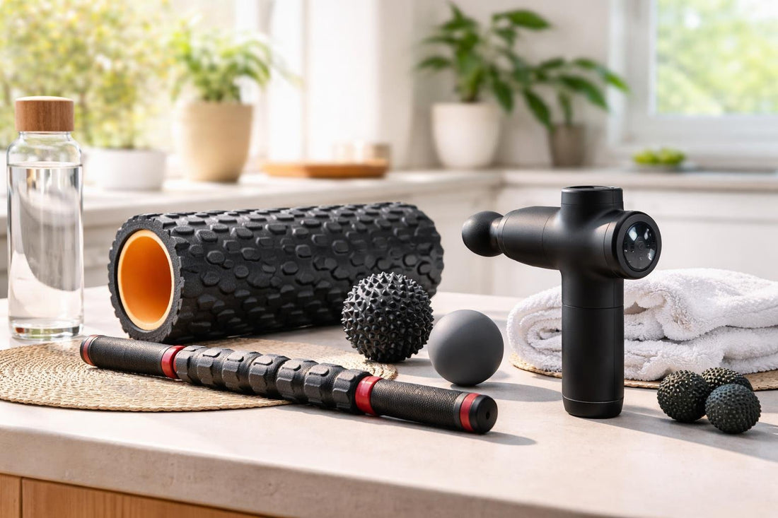 Foam roller, massage gun and recovery tools for spring