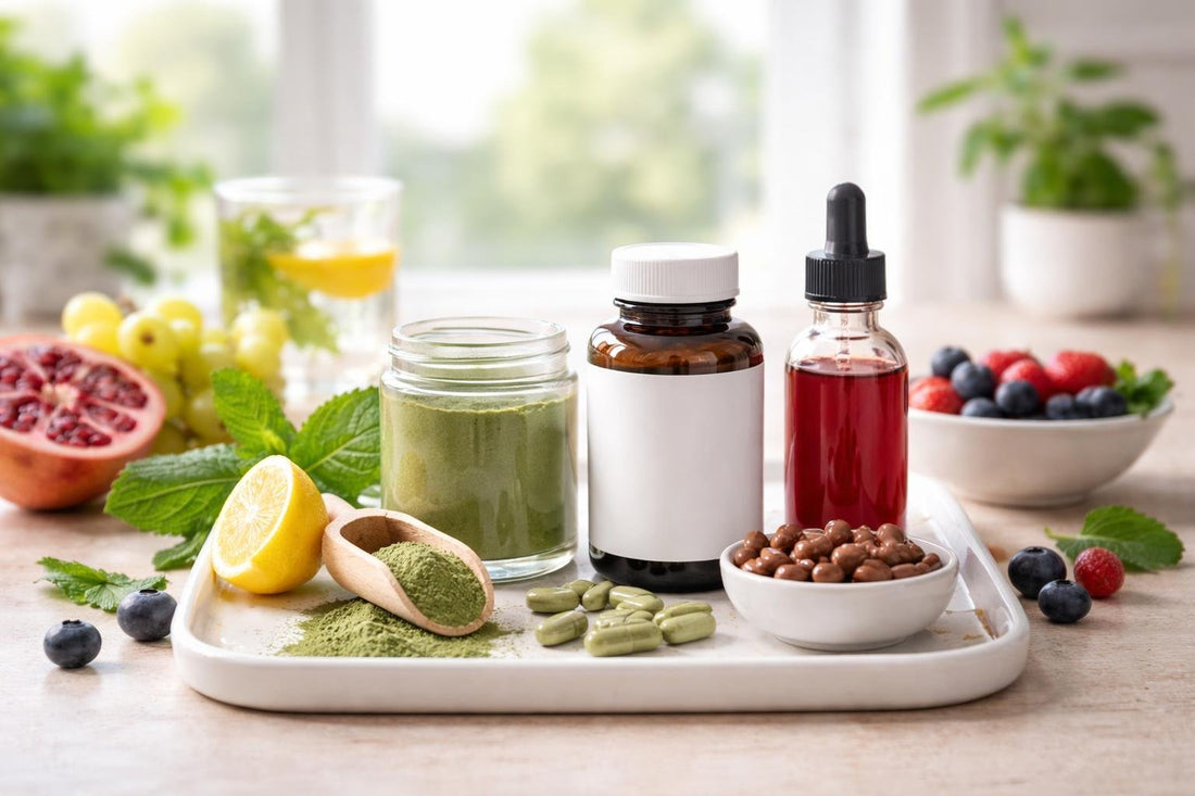 Polyphenol antioxidant supplements capsules powders and liquids for spring