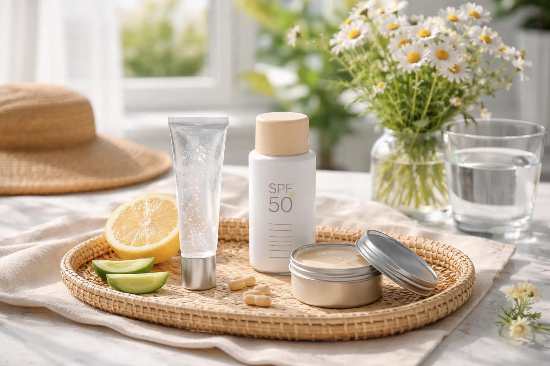 Spring scar care routine with silicone gel and SPF