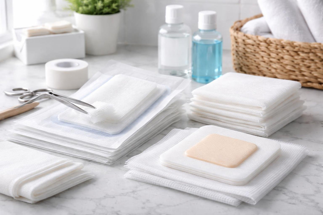 sterile gauze pads foam dressings close-up