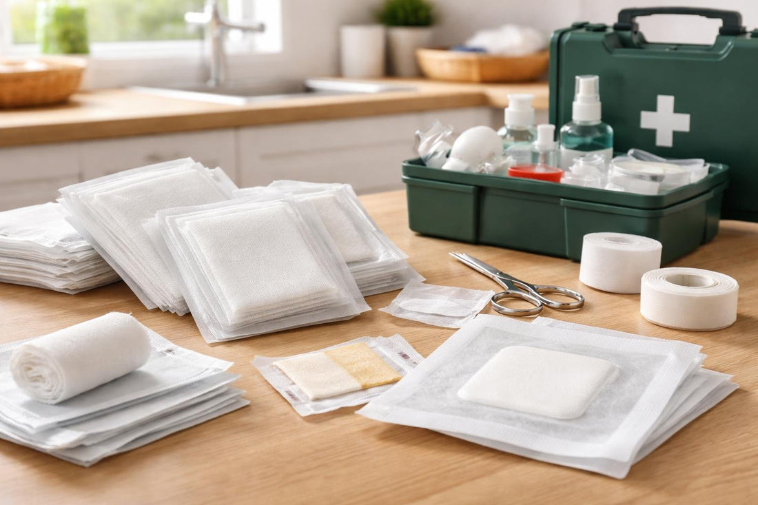 Sterile gauze and alternative dressings for kits