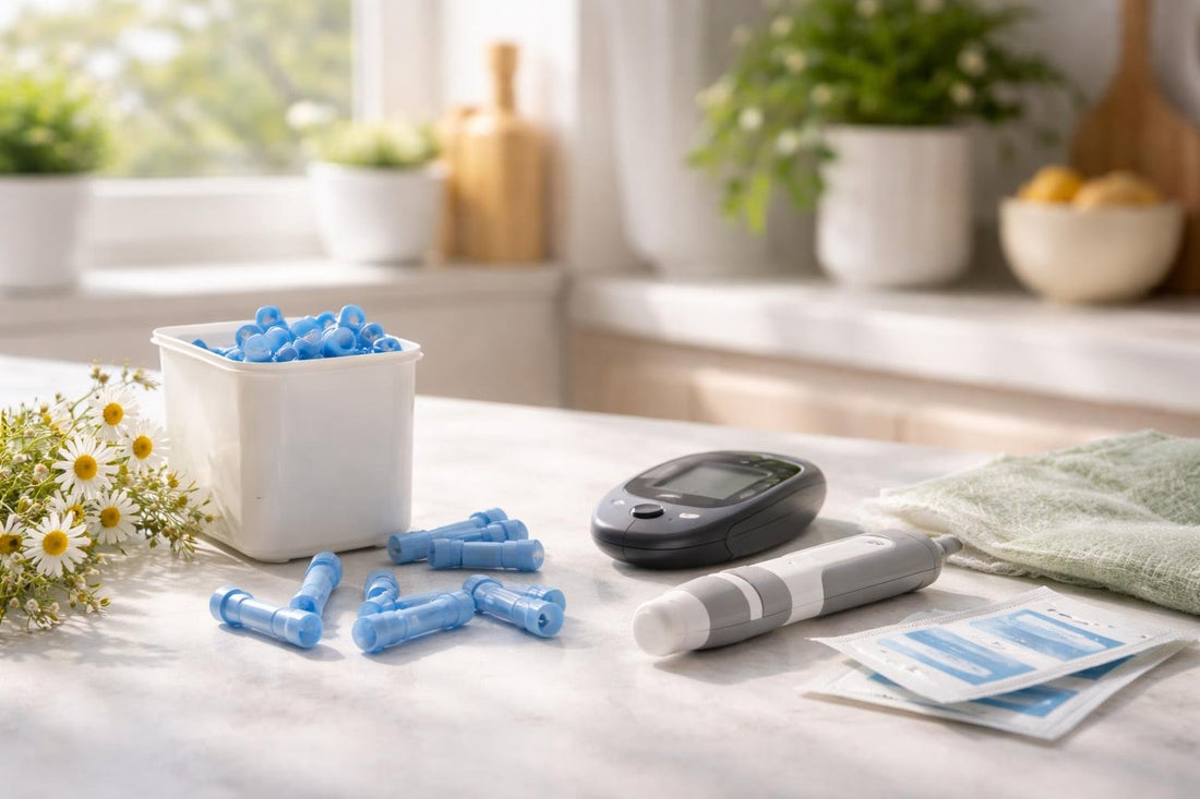 Sterile blood lancets and fingertip testing kit for spring