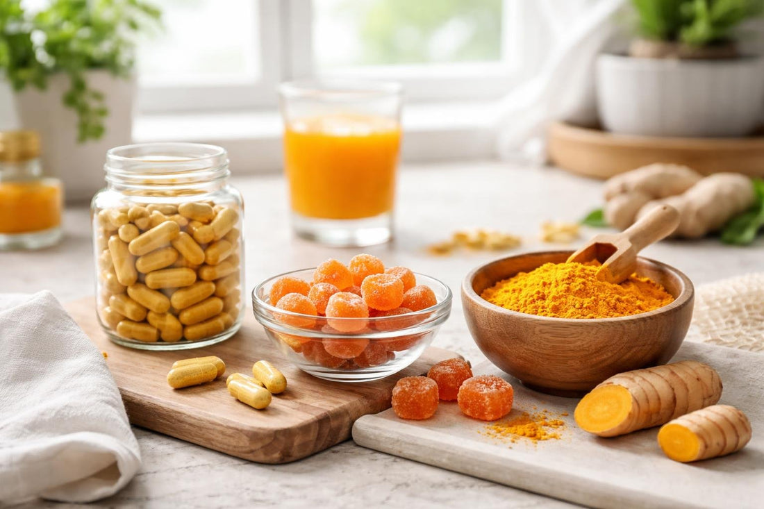 Turmeric capsules gummies and powder options for daily wellness