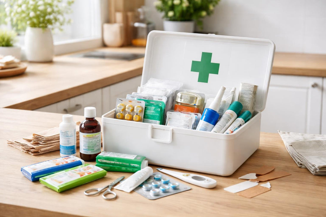 UK home first aid kit with over the counter essentials