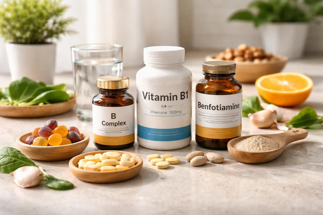 Assorted Vitamin B1 supplements and alternatives