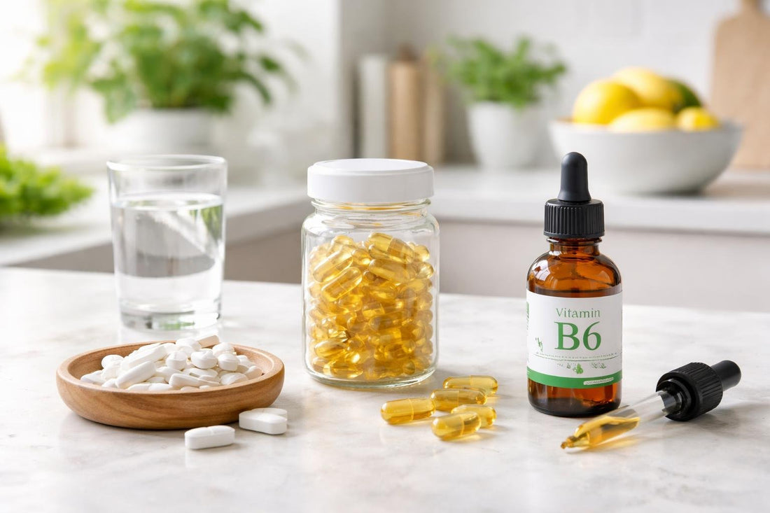 Vitamin B6 pyridoxine supplements in tablets capsules and liquid