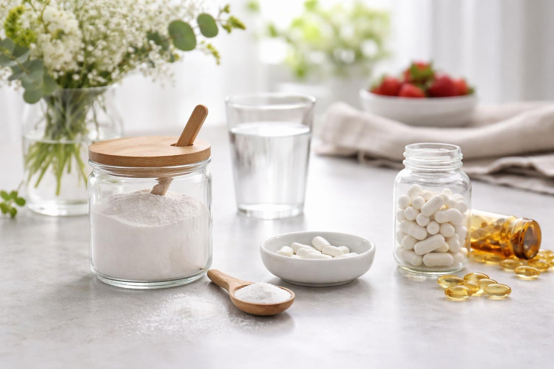 Jar of Vitamin B8 inositol powder and supplements