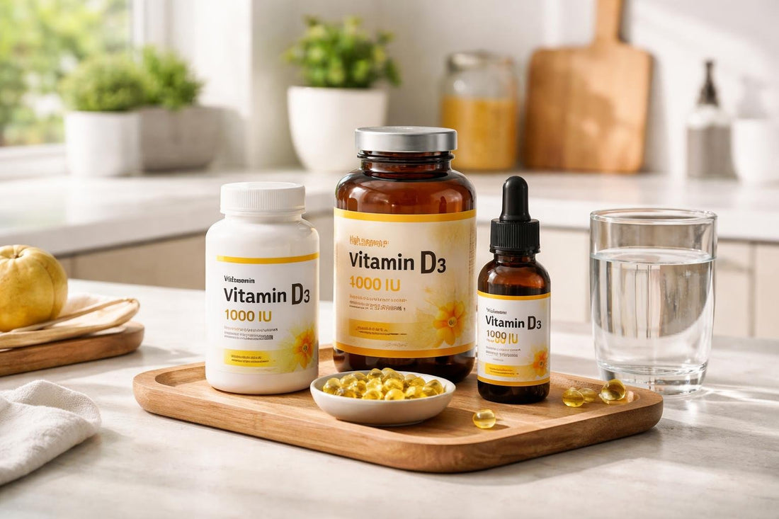 Vitamin D supplements in different strengths and formats