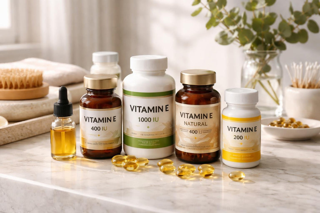 Range of vitamin E supplements for skin and safety