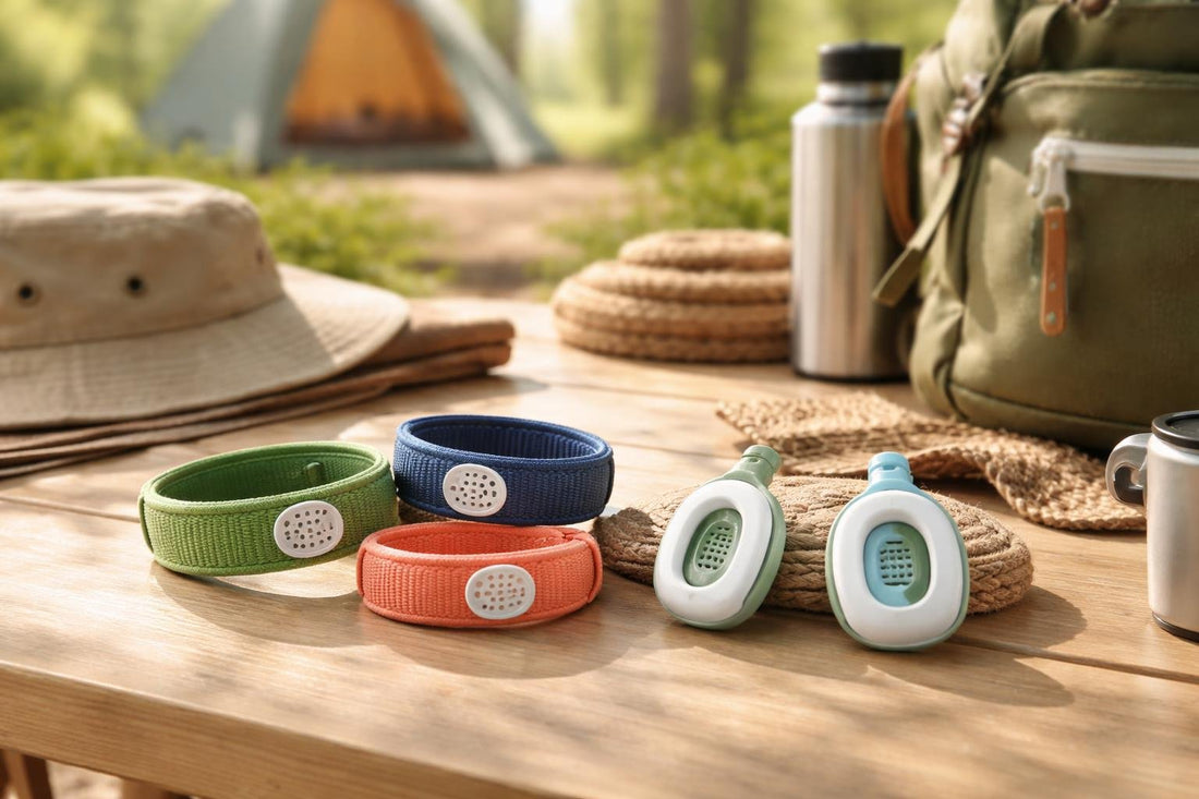Family camping wearable insect repellent wristbands and clips