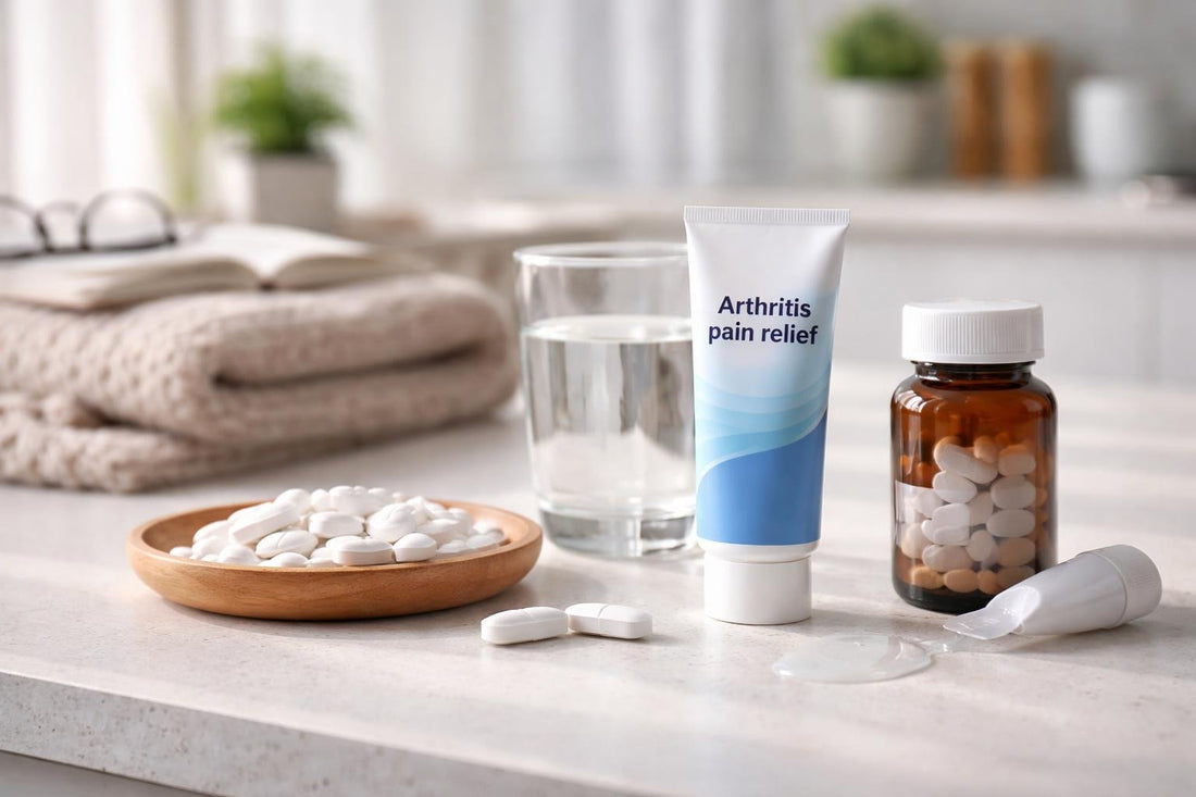 Topical gel and tablets for winter arthritis flare relief