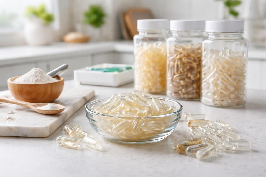 Empty gelatin capsules with size options for home filling
