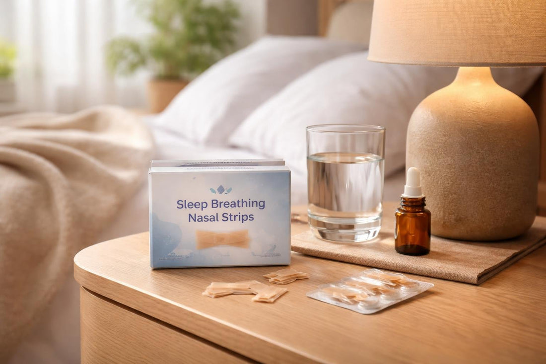 Sleep Breathing Nasal Strips on bedside table in Yorkshire