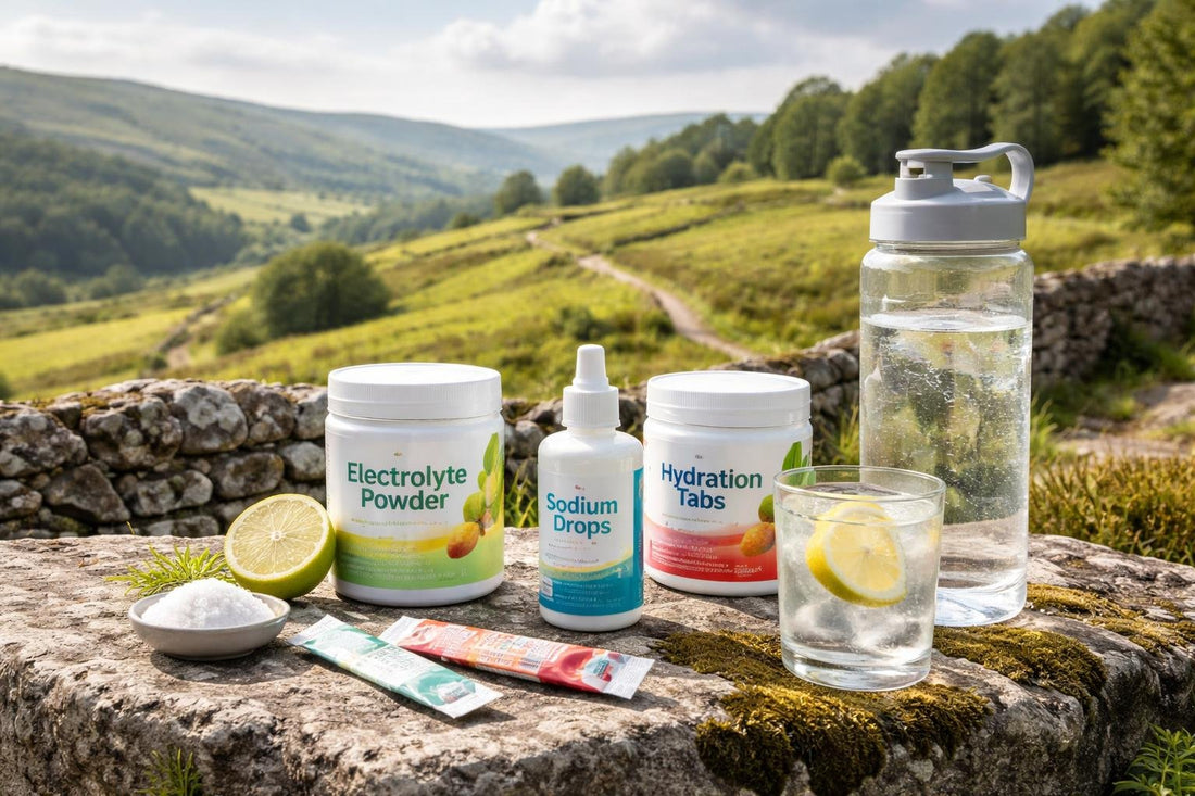 Electrolyte drink with sodium minerals on a Yorkshire walk