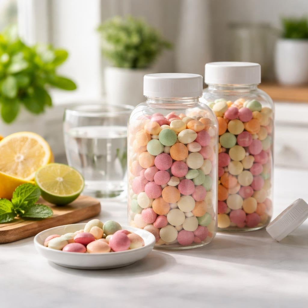 Chewable antacid tablets for heartburn and indigestion comfort