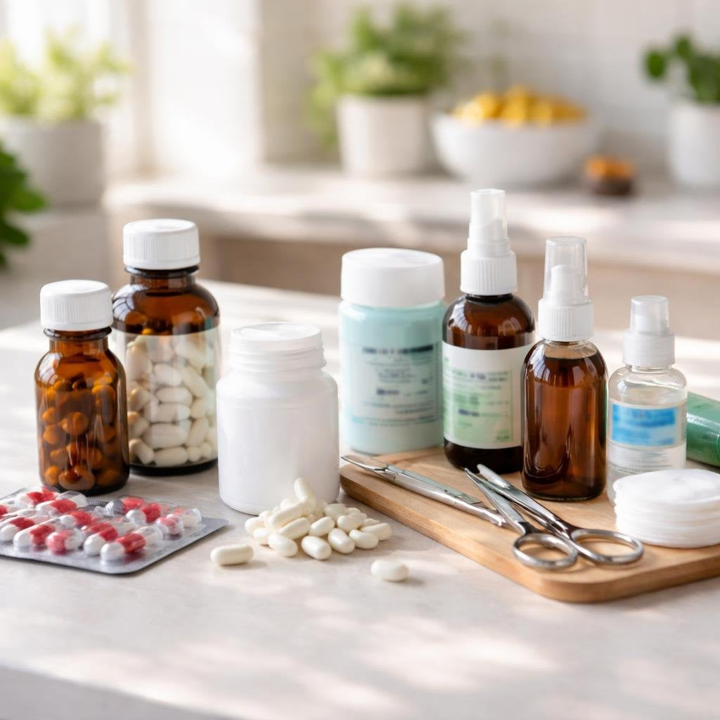 Antibiotics and antiseptics for first aid and hygiene