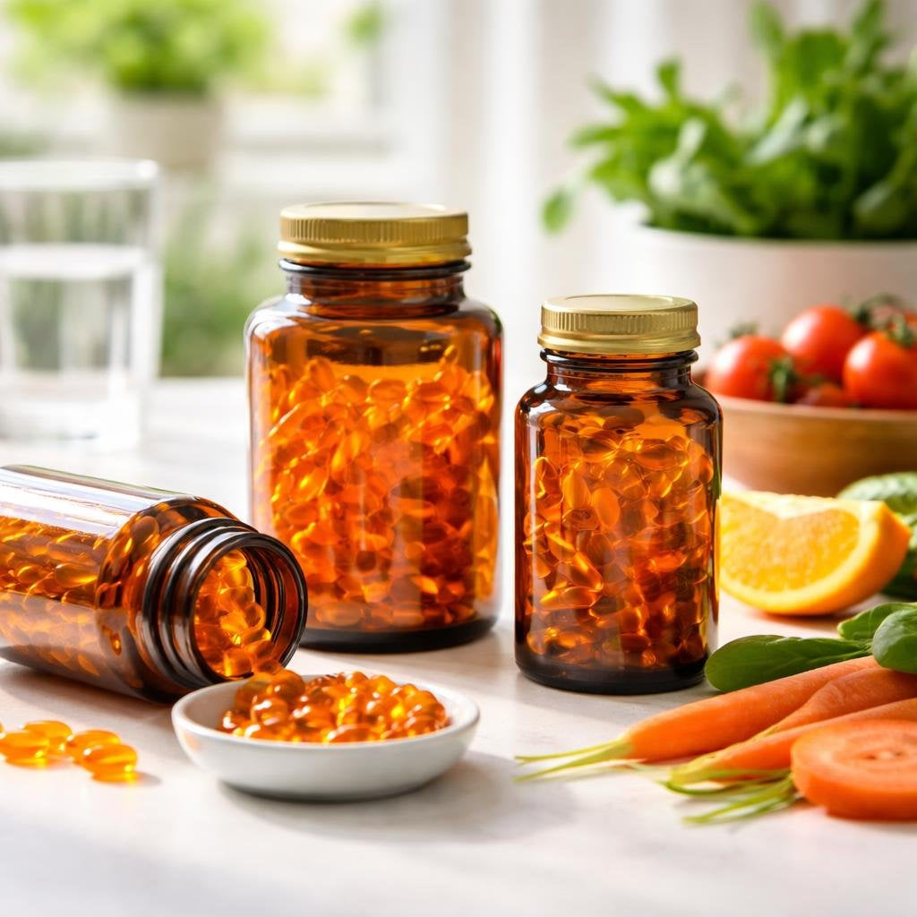 Carotenoid capsules featuring lutein and lycopene blend