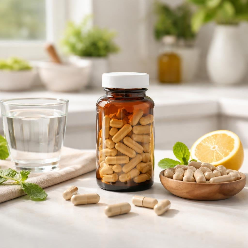 Choline supplement capsules with clear dosage labelling