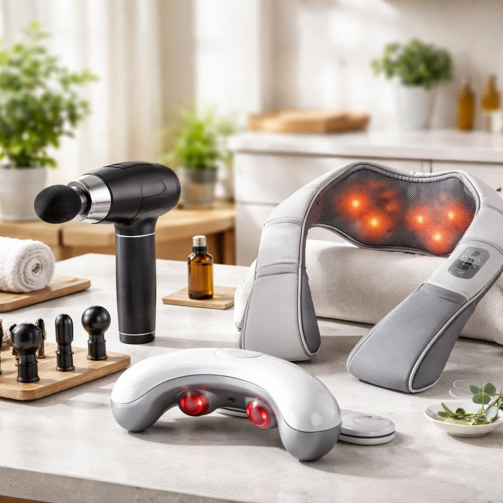 Electric massagers for neck, back and foot relief