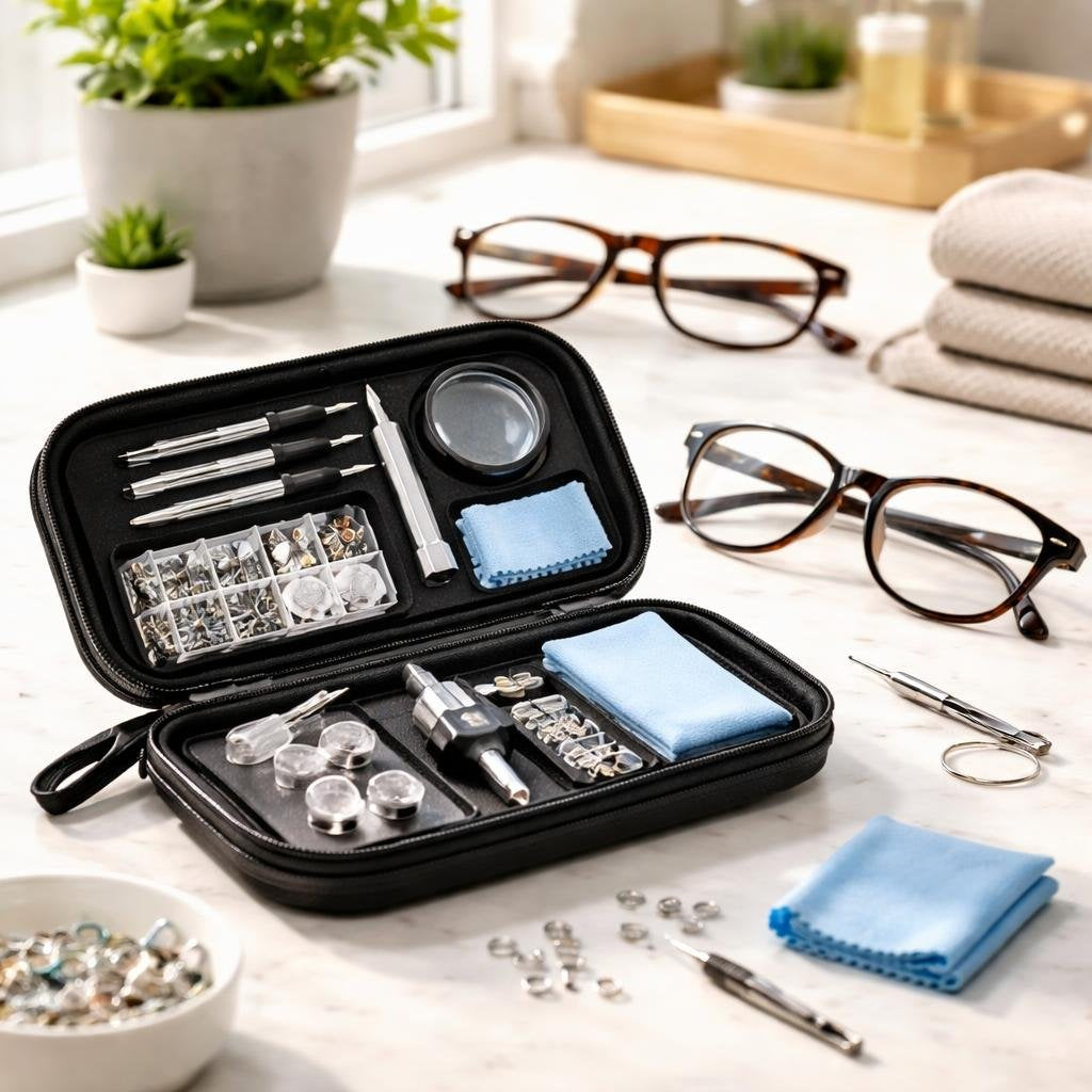 Eyeglass repair kit with micro screws and screwdriver