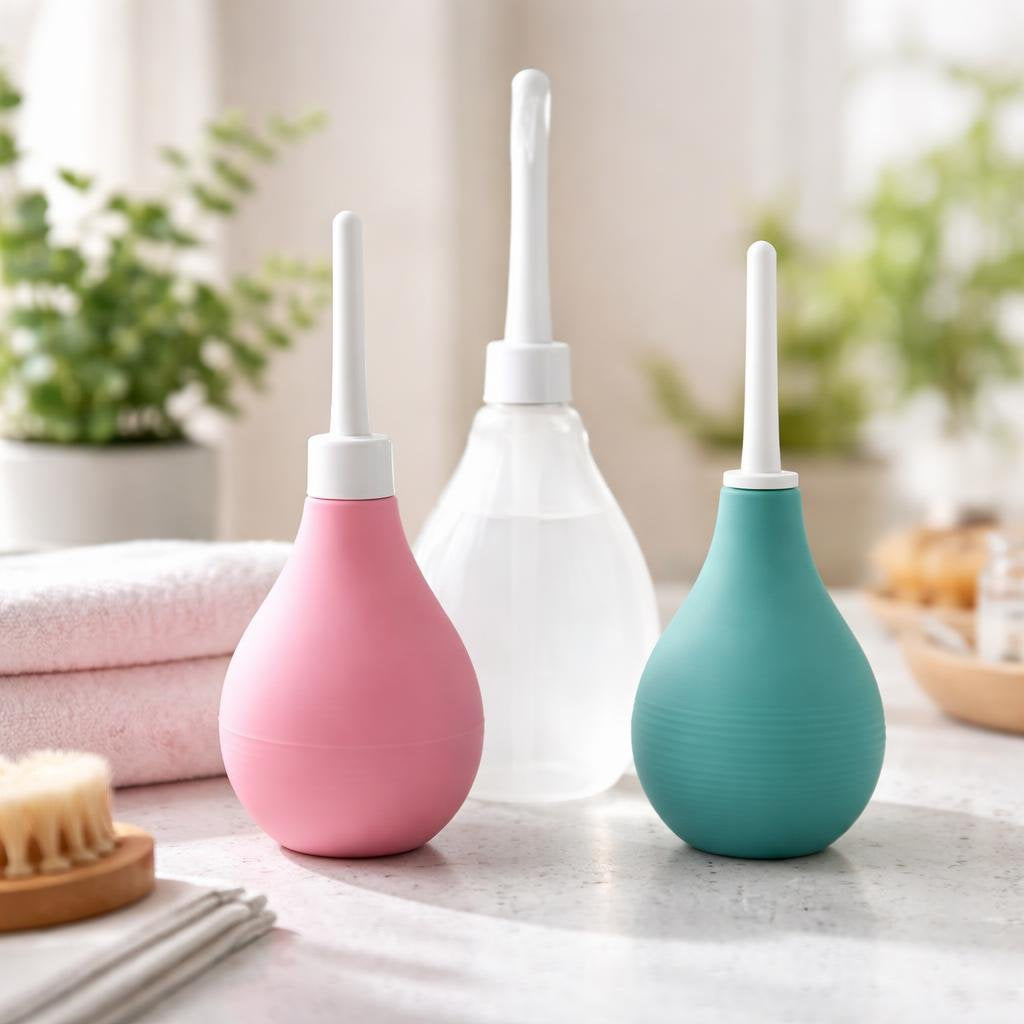 Discreet feminine douches and enemas for intimate hygiene