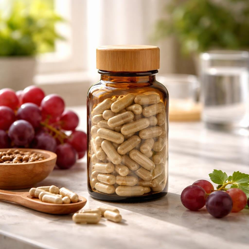 Grape seed extract capsules with standardised OPC content