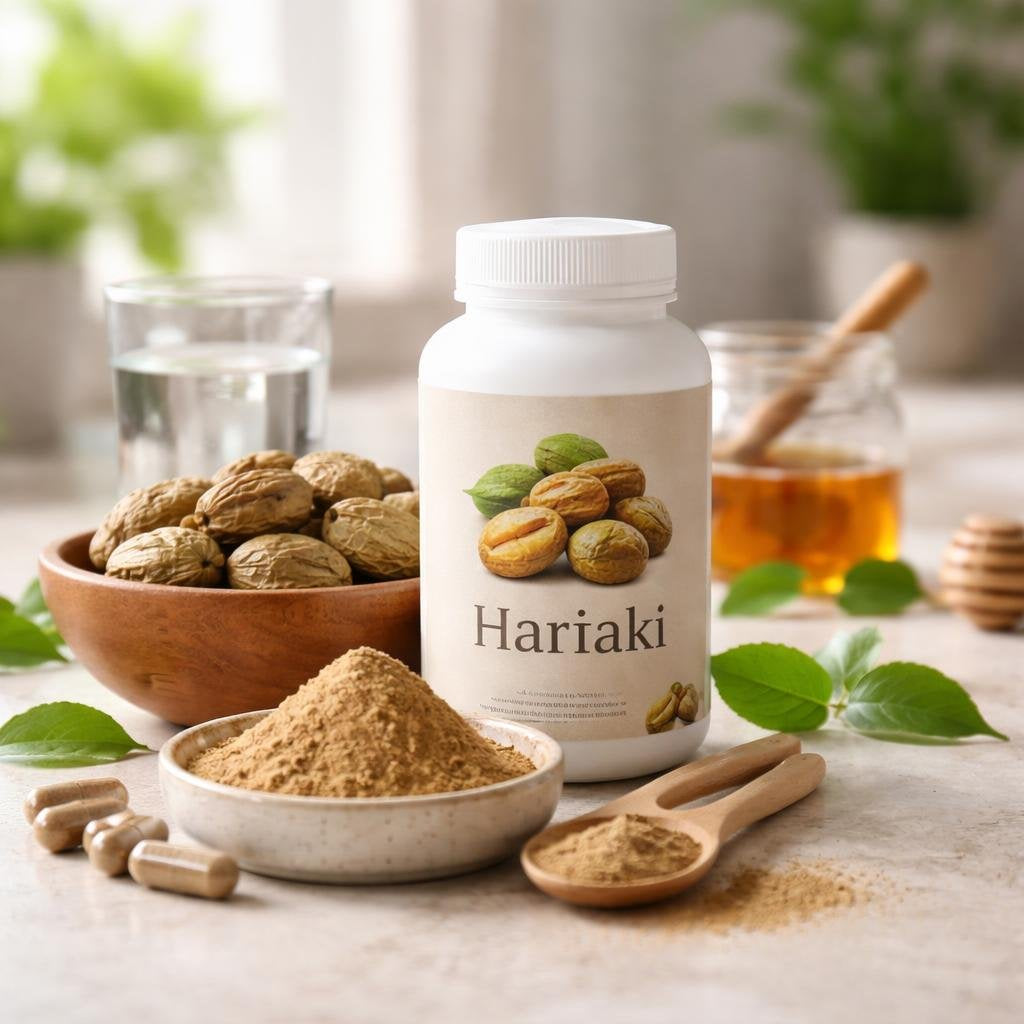 Haritaki capsules and powder for daily digestive balance