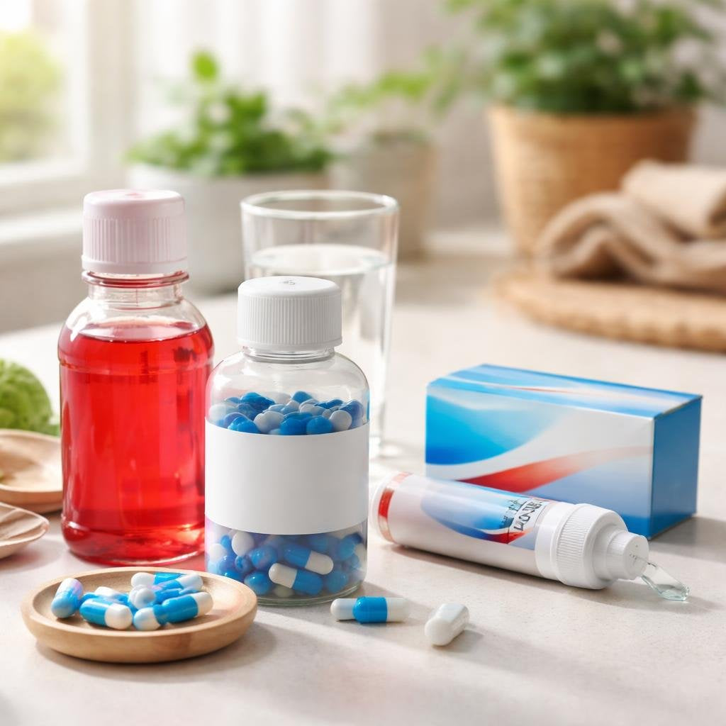 Oral pain relief medicines for toothache and mouth ulcers