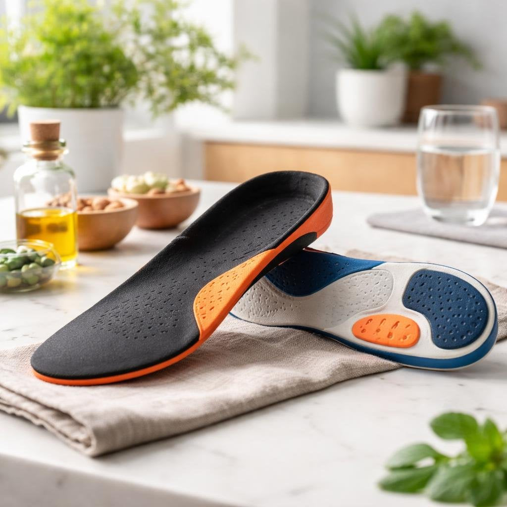 Orthotic shoe insoles with arch support cushioning