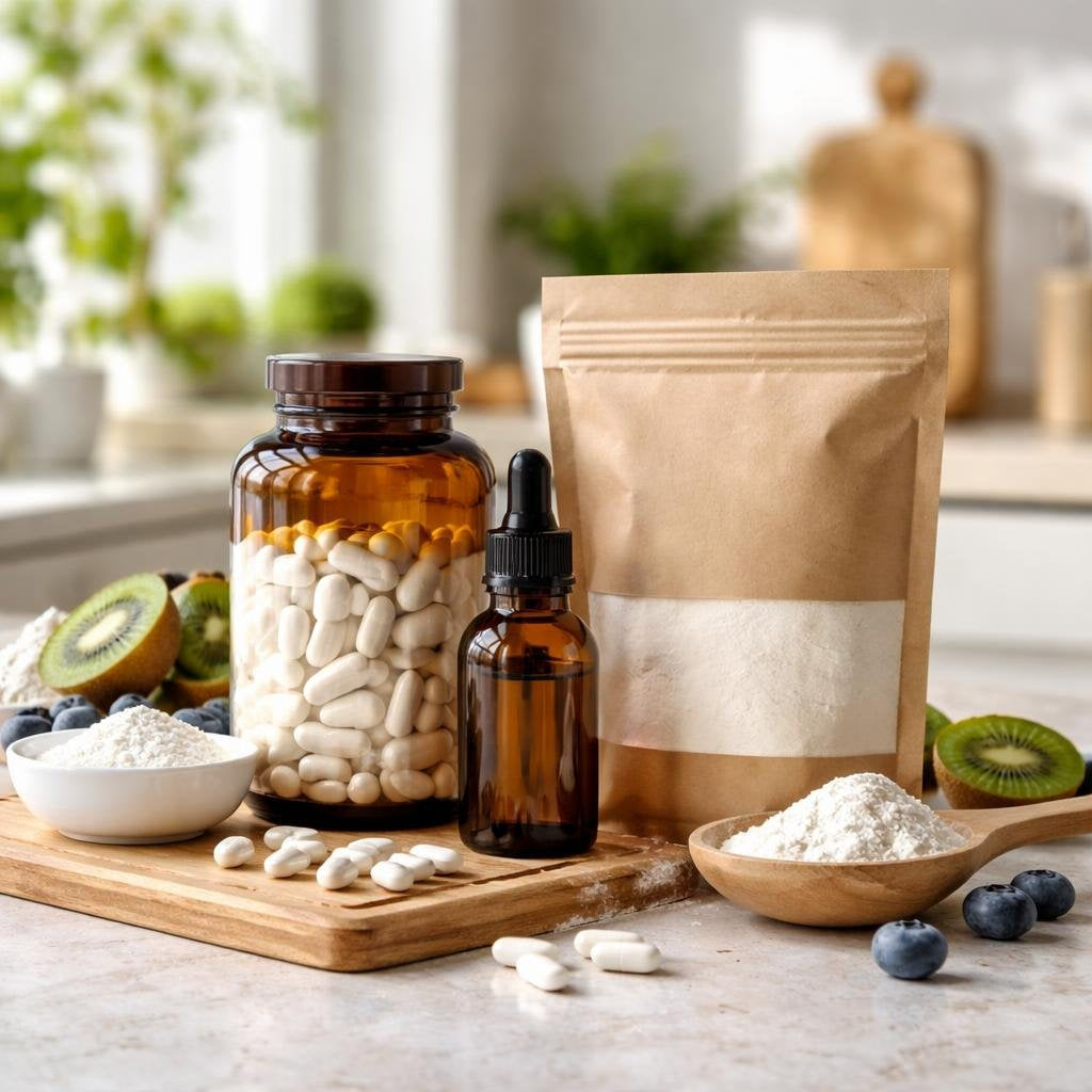 Prebiotic fibre supplements supporting gut microbiome daily