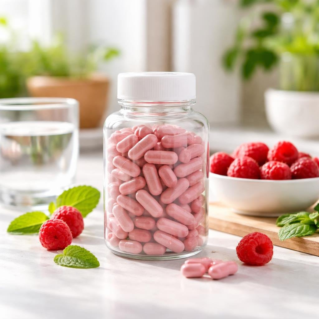 Raspberry ketones capsules for everyday supplement routine