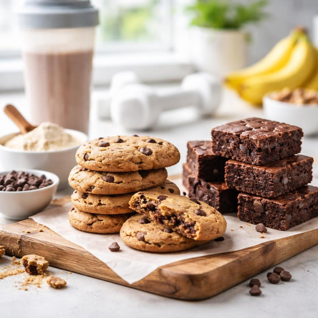 Protein cookies and brownies for pre and post workout