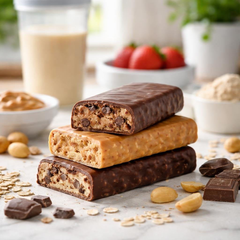 Assorted protein bars for gym and endurance training