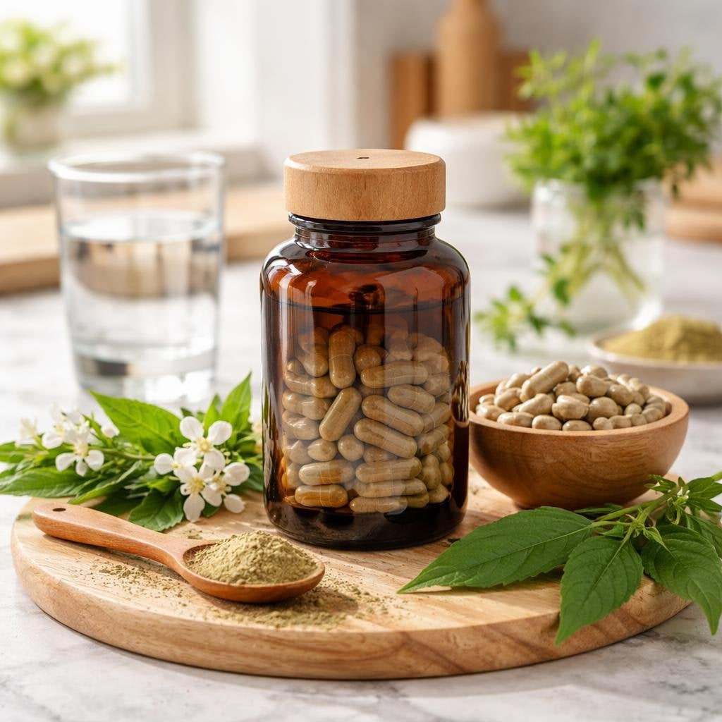 Vasaka Adhatoda vasica supplements in capsules and powders