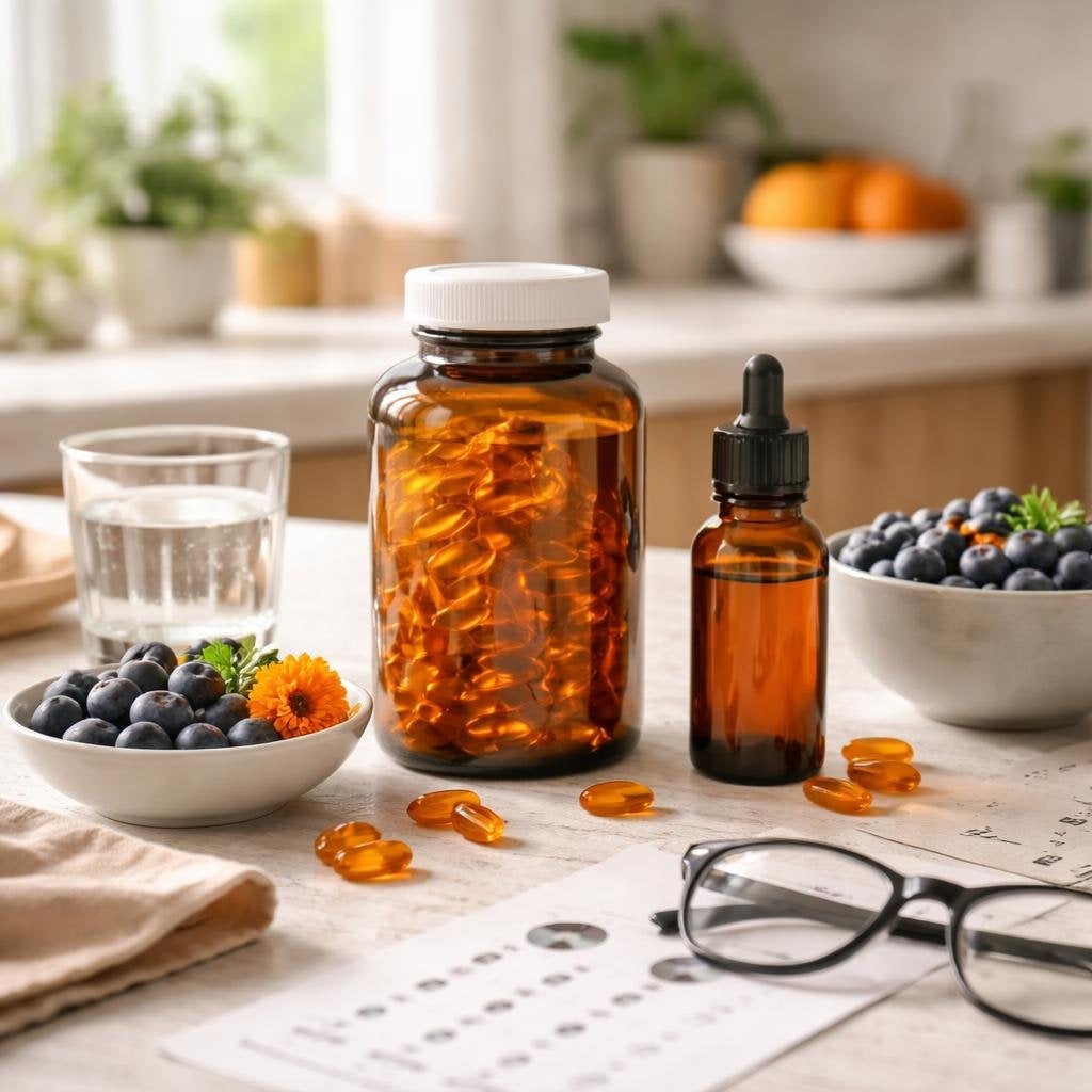 Vision nutrition supplements with lutein and omega‑3