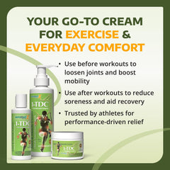 Athlete uses 1-TDC Joint & Muscle Relief Cream before workouts for recovery