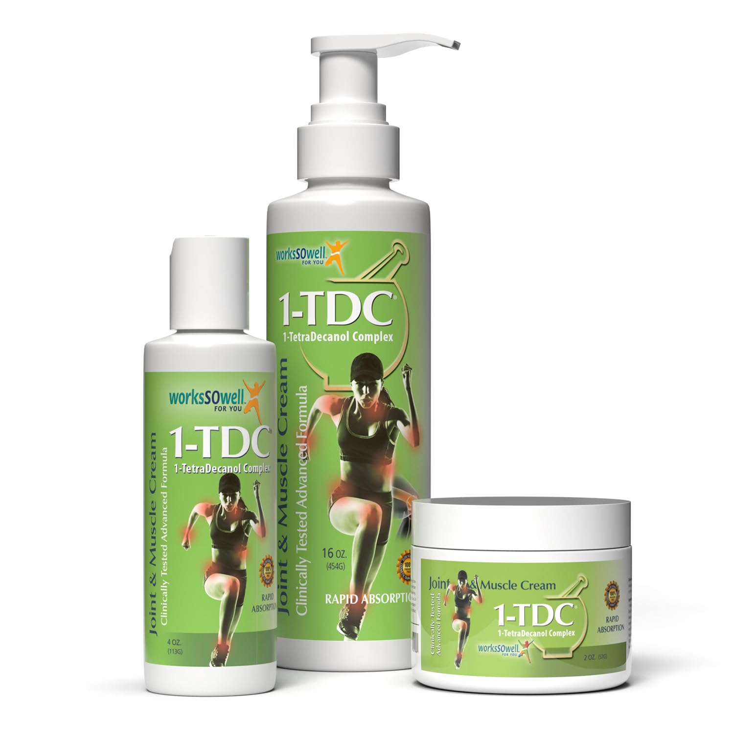 Packaging of 1-TDC Joint & Muscle Relief Cream shown for home use
