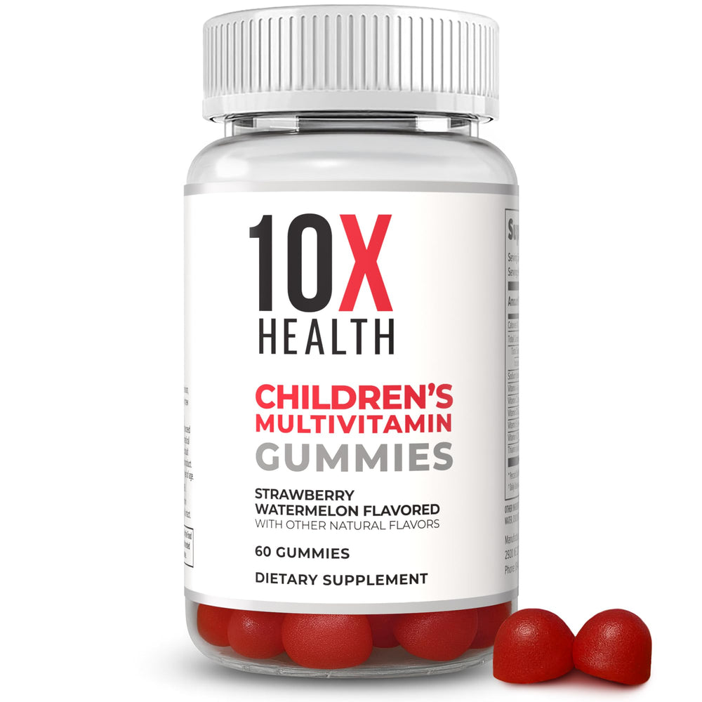 10X Health Children’s Methylated Multivitamin Gummies bottle for daily nutrition.