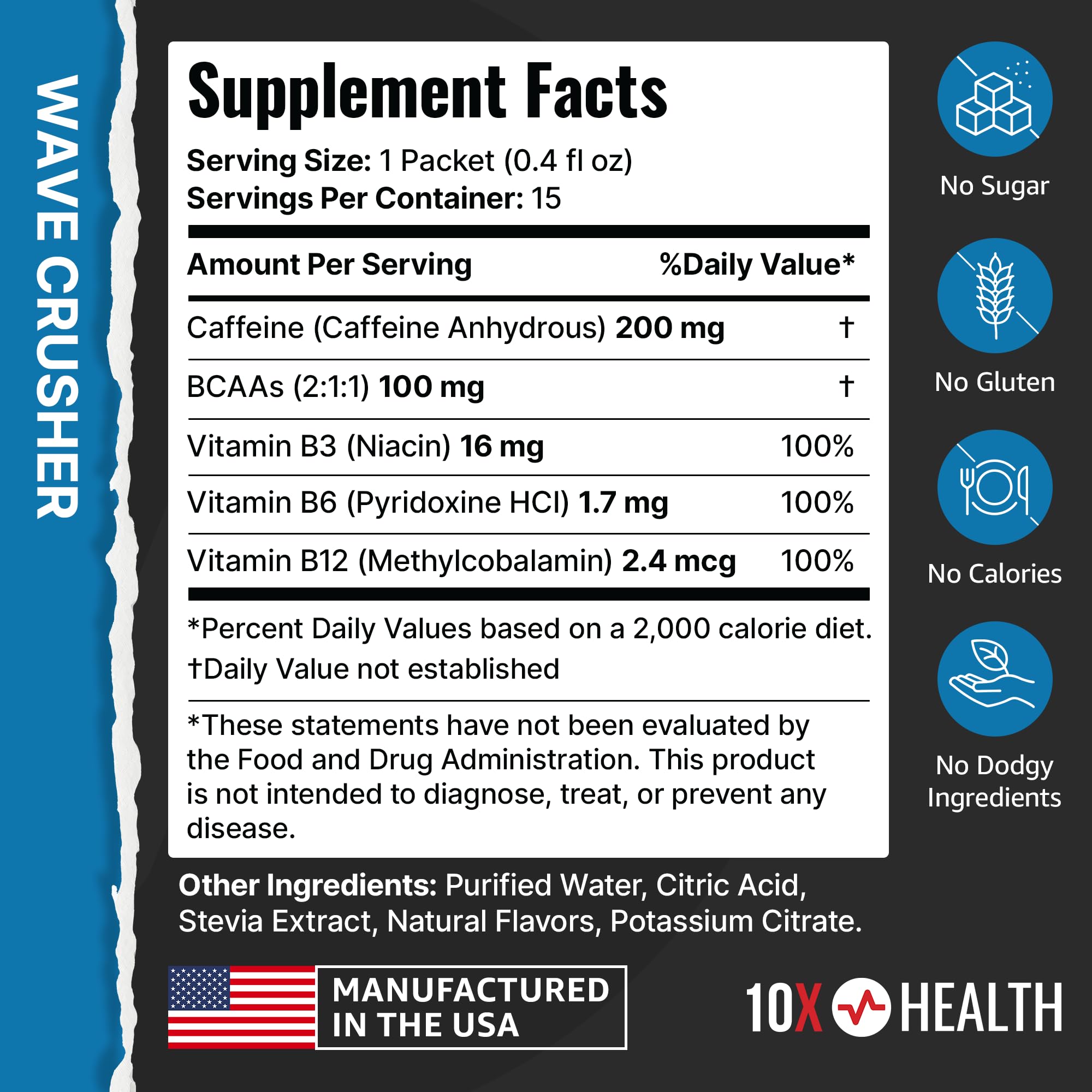 Packaging showing Accelerated Absorption Technology on 10X Wave Crusher